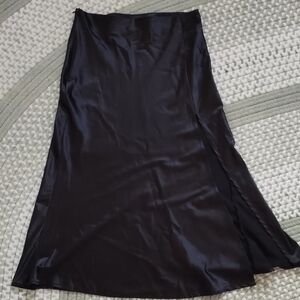 Elegant Black Satin Skirt